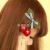 Lovely cherry bow with duck tip clip hairpin hairpin hairpin hairpin flower clip ornament [121]