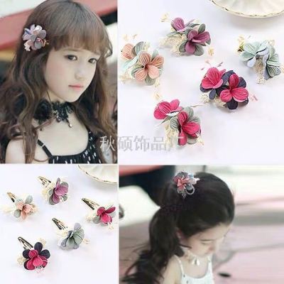 Children's Spring Play ornaments, Lady flowers, lace hair ornaments, hairpins, hairpins, girls' hair clips [104]
