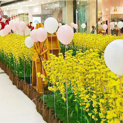 Factory Direct Sales Simulation Rape Flower with Leaves Simulation Plant Engineering Garden Shopping Mall Decoration Outdoor Shooting Props