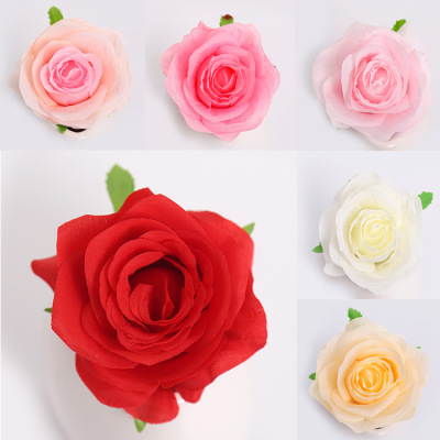 Factory Direct Sales Rose Perianth Artificial Rose Flower Wholesale DIY Silk Cloth Artificial Flower Wall Artificial Rose Flower