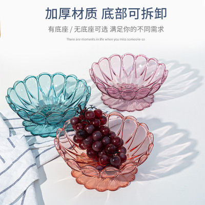 Creative Transparent Multi-Color Fruit Plate Household Living Room Thickening Coffee Table Fruit Plate European Style Candy Box Wholesale