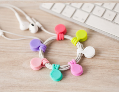 Magnet Earphone Cable Winder Mobile Phone Headset Magnet Cable Winder Silicone Data Cable Organizer Magnet Cable Organizer