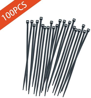 One-hundred-multi-purpose Nylon Zipper tie-20.32 cm self-locking cable tie, Black UV resistant