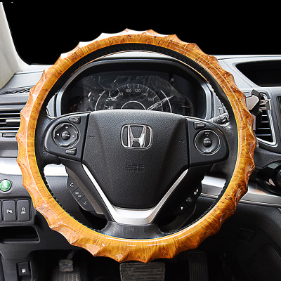 Wood Color Water Transfer Brush Car Steering Wheel Cover Four Seasons Universal Massage Non-Slip Sports Sweat-Absorbent Steering Wheel Cover