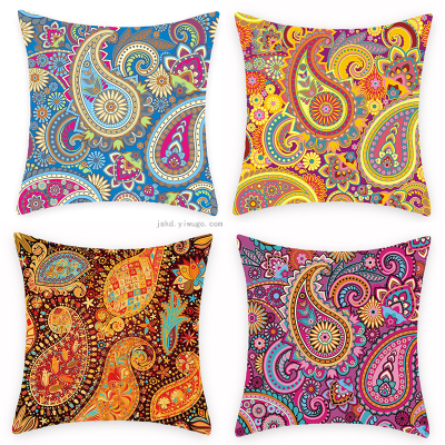 Cross-border new Bohemian pattern linen printed pillowcase car sofa cushion manufacturer direct sale