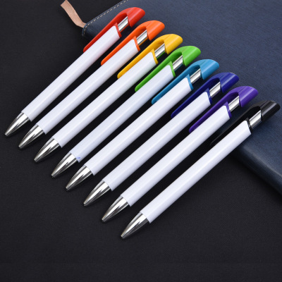 Source factory plastic advertising ballpoint pen customized printing logo press simple pen creative paintbrush gift pen