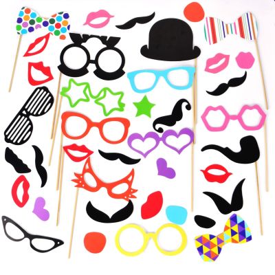 Amazon Hot Sale Halloween Birthday Party Photo Props Paper Beard Creative Funny Shape Beard Glasses