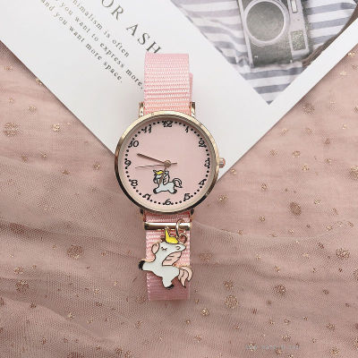 Instagram wind pink girl cute pendant canvas watch strap watch Unicorn Flamingo student Watch pendant watch
