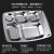 Mutual Delivery 304 Stainless Steel Snack Plate Canteen Square Compartment Bento Box Student Tray Customizable Logo