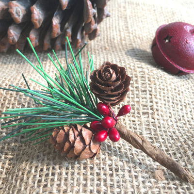 branchlet pine needle pine nut Christmas tree decoration accessories Holly red fruit berries simulated Mosaic festival 