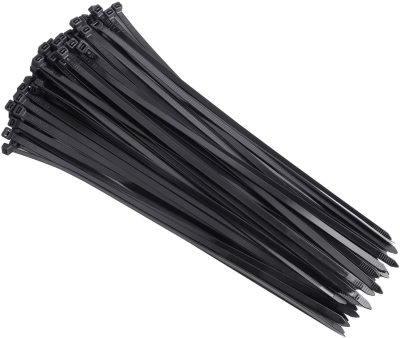 Cable zipper lanyard Heavy duty self-locking nylon lanyard for Cable,100 packs (14 inches, black)