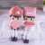 INS Style Creative Aesthetics Pink Sweet Love Love Qiu Bit Couple Resin Hanging Feet Doll Decorations