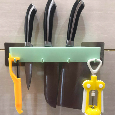 Kitchen Knife Holder Punch-Free Wall-Mounted Multi-Functional Storage Rack Household Hook Rack New Storage Rack Wholesale