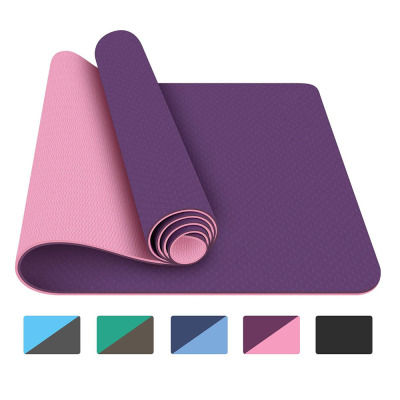 TPE yoga mat two-color and monochrome body position line environmental protection non-slip exercise women fitness weight loss yoga mat