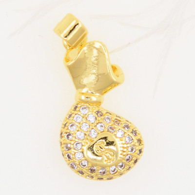 Korean-Style Creative Full Diamond Lucky Bag Amass Fortunes Money Bag Pendant Ornaments Necklace Accessories Fast Hand-Shaking Sound Production Source