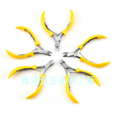 Set of Glue Color Dead Skin Pliers Color Titanium Cuticle Nipper Gold Dead Skin Pliers Double Fork Cuticle Nipper