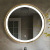 Hotel Bathroom Mirror Touch Switch Led Anti-Fog Bathroom Iron Frame Smart Black Luminous Light Mirror round Mirror