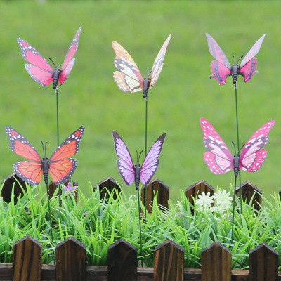 Artificial Butterfly Flower Arrangement Insertion Pole Hortpark Bonsai Pot Shopping Mall Venue Layout Decoration