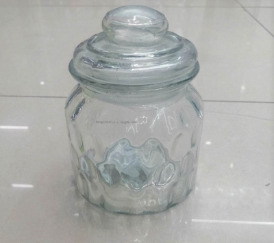 Factory Direct Sales Inner Relief Storage Glass Sealed Can Candy Glass Bottle Dried Fruit Glass Jar High Quality and Low Price