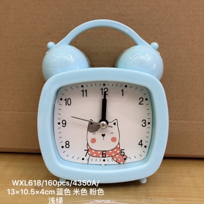 Modern Simple Cute Cartoon Handle Candy Color Little Alarm Clock Children Lazy Study Alarm Clock