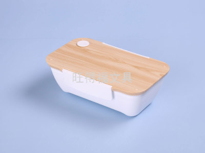 Wood Grain Single-Layer Lunch Box 600ml Lunch Box Lunch Box