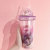Girlwill Cool Gradient Space Flight Double Layer Cup with Straw Plastic Water Bottle Creative Custom Summer Portable Bottle