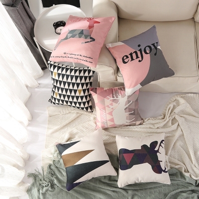 New Nordic Instagram Style Flannel Printed Pillows Pillow Cover Size Pattern Can Be Customized