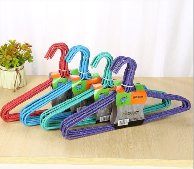Household Metal Plastic-Dipping Non-Slip Seamless Hanger Simple Color Adult Drying Hanger Stall Hot Sale Wholesale