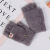 Autumn and Winter Adult Gloves Cartoon Elk Labeling Flip Half Finger Gloves Women's Fashion Creative Gloves Imitation Mink