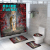 STAR MAT  Animal Series Four-Piece Floor Mat Shower Curtain Waterproof Three-Piece Floor Mat Bathroom Curtain