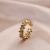 Cross-Border Hot DIY Accessories Micro Inlaid Zircon Flower Ring Female Fashion Ins Trendy Flower Ring Factory Direct Sales