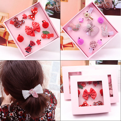 Hair Clip Hairpin New Year Gift Box Korean  Hair Accessories Bangs Cute Headdress 9-Piece Set Birthday Ornament Gift