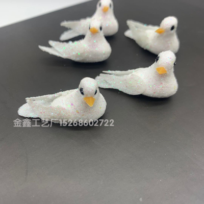 Foam Simulation Bird Sticky Gold Powder Antique Hanfu Headdress Hairpin Ornament Accessories Handmade Diiy Peace 