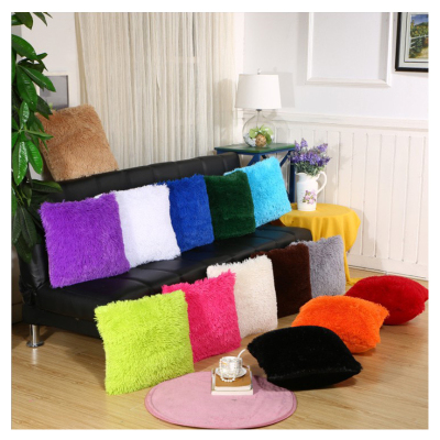 Korean plush pillowcase as cover crystal plush sea lion soft and comfortable, pure color creative backrest 