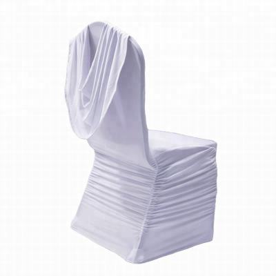 White Spandex Chairs With Swag Back Chair Covers Ruched wedd