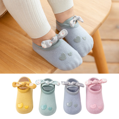 20 New Double-Sided Dispensing Shallow Mouth Anti-Drop Baby Small Children's Baby Low-Top No-Show Socks Bow Strap Room Socks