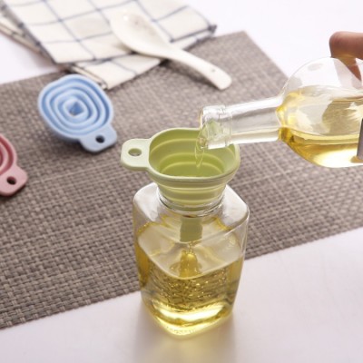 Food Collapsible Grade Silicone Long Neck Funnel Kitchen Oil Leakage Creative House with Less than 5cm Sub-Pack Mini Small