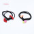 Three-in-One Red Bead Hair Band Simple and Fresh Knotted Black Hairtie High Elastic Colorful Beads Rubber Band Wholesale