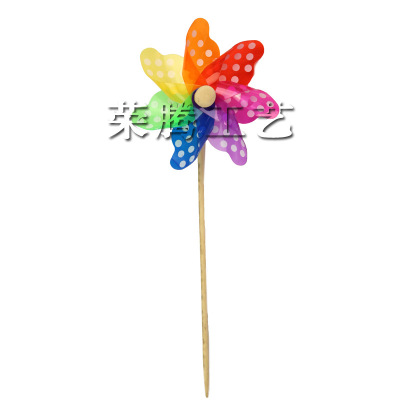 8cm Colorful Wooden Pole Small Flower Pp/Pet/PPC Material Small Wooden Pole Small Flower Factory Direct Sales
