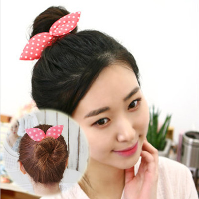 Korean Style Sponge Rabbit Ears Hair Band Updo Tools Balls Bud-like Hair Style Hair Band Hair Stick Tools