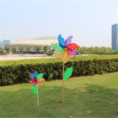 Children's Windmill Wooden Pole Colorful Toy Windmill Factory Wholesale Windmill Dly Outdoor Decorative Plastic Windmill