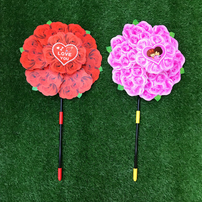 520 Valentine's Day Windmill Decoration Garden Environmental Protection Spring Plastic Colorful Multi-Color Windmill Factory Direct Sales