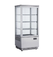 8L Air-Cooled Commercial Four Sides transparent Glass Refrigerated Display Cabinet Desktop Refrigerated Cabinet Vertical Cooked Food Beverage Freezer 