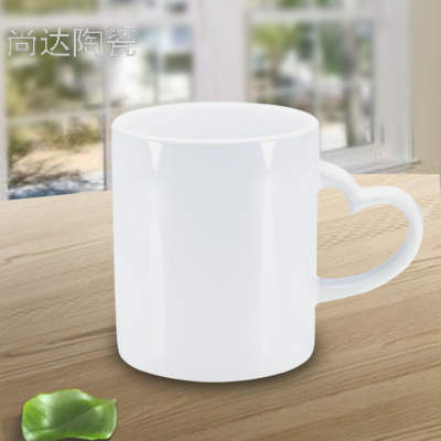 Thermal Transfer Creative Heart White Cup Mug Gift Customization