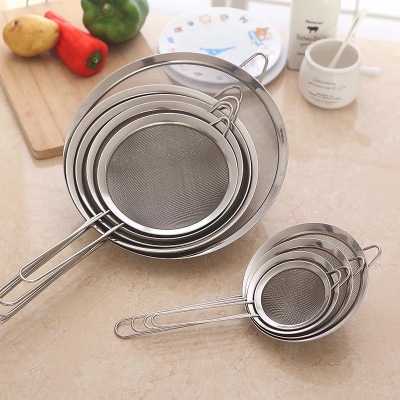 Stainless Steel Hand-Held Sieve Flour Sifter Fruit Milk Strainer Colander Plug Oil Fishing Home Baking Tools