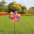 Factory Direct Sales Children's Pinwheel Double-Layer Six-Color Cloth plus Insect Windmill Decoration Garden Windmill Wholesale