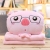 Autumn and Winter Cartoon Animal Blanket 3-in-1 Hand Cover Car Blanket Office Nap Knee Blanket Can Be Stored
