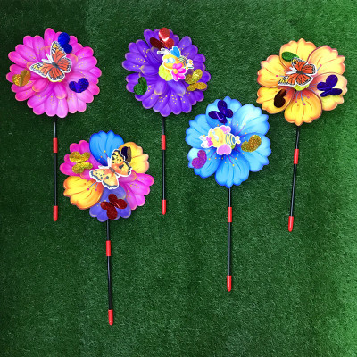 Hot Sale Pinwheel Decorative Garden Environmental Protection Spring Plastic Colorful Multi-Color Windmill Factory Direct Sales