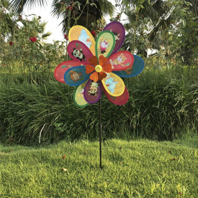 Factory Direct Sales Craft Decoration Gift Windmill Hot Selling Double-Layer Sunflower Sequins Flash Turntable Windmill