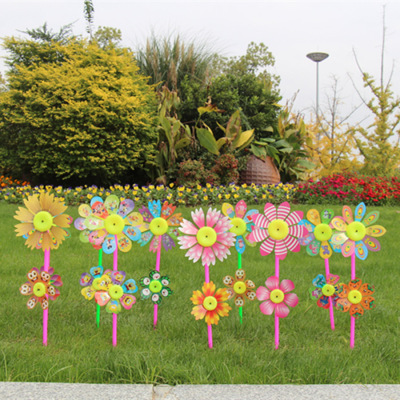 New Six Smiley Windmill Children's Creative Outdoor Traditional Nostalgic Cartoon Toy Windmill Stall Supply Wholesale